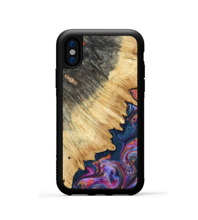 iPhone Xs Wood Phone Case - Ally (Blue, 801072)