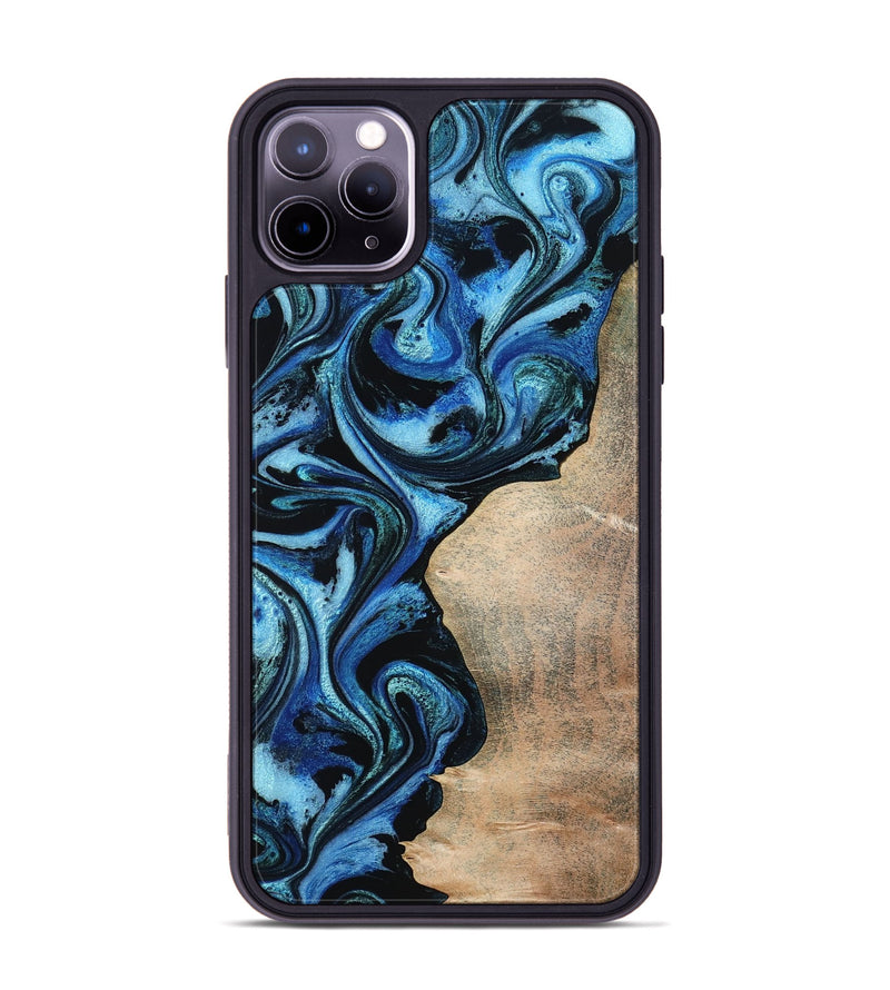 iPhone 11 Pro Max Wood Phone Case - Kaitlyn (Blue, 801073)