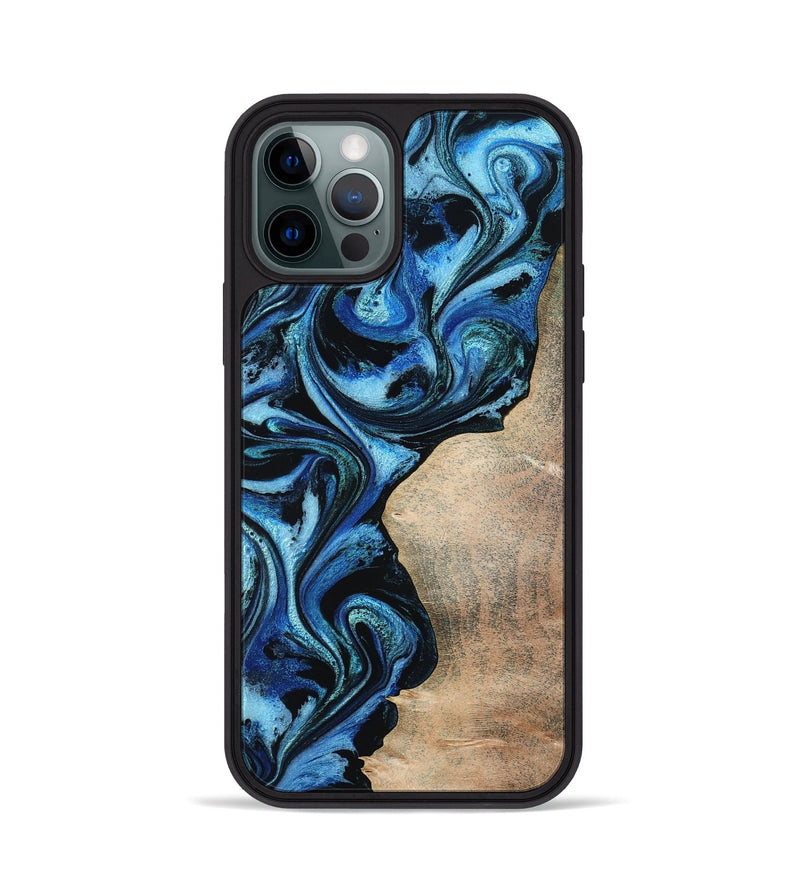 iPhone 12 Pro Wood Phone Case - Kaitlyn (Blue, 801073)