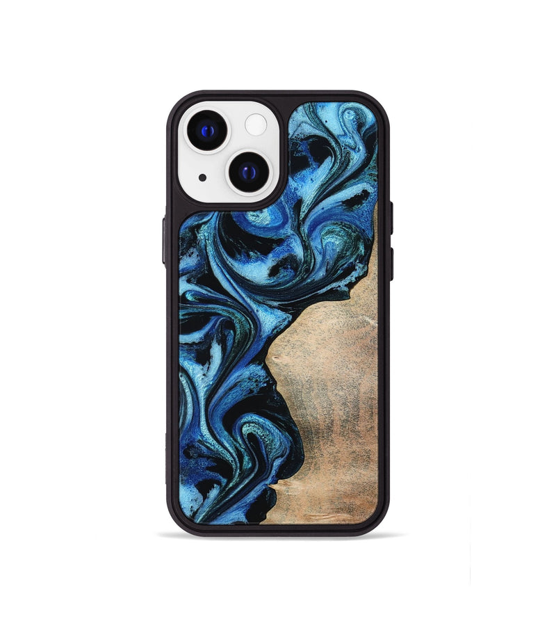 iPhone 13 mini Wood Phone Case - Kaitlyn (Blue, 801073)