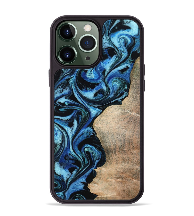 iPhone 13 Pro Max Wood Phone Case - Kaitlyn (Blue, 801073)