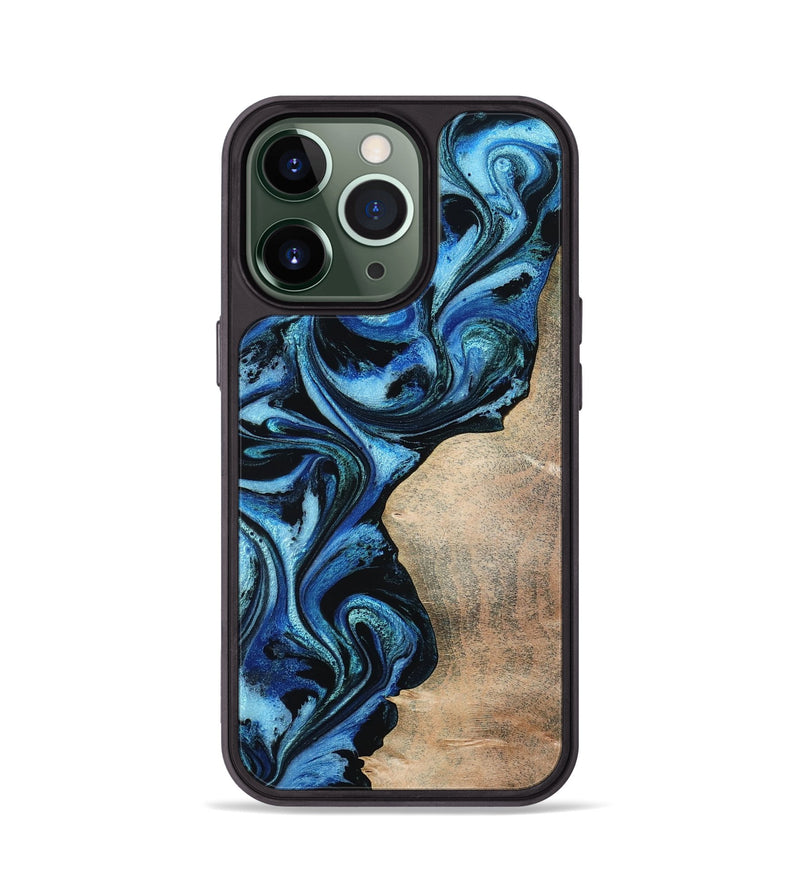 iPhone 13 Pro Wood Phone Case - Kaitlyn (Blue, 801073)