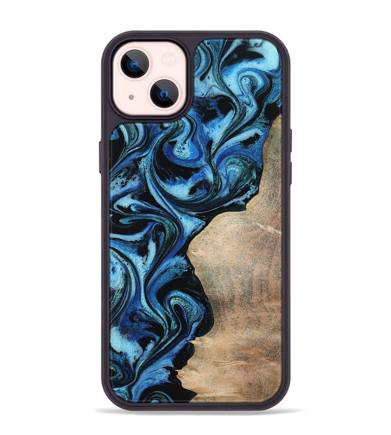 iPhone 14 Plus Wood Phone Case - Kaitlyn (Blue, 801073)
