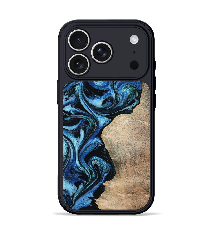 iPhone 17 Pro Wood Phone Case - Kaitlyn (Blue, 801073)