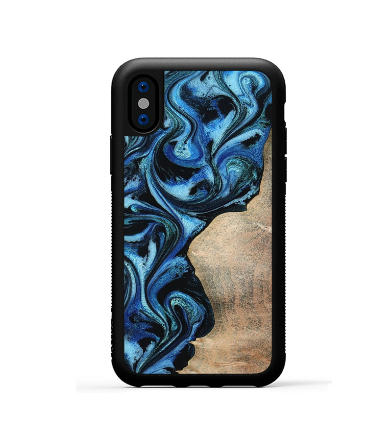 iPhone Xs Wood Phone Case - Kaitlyn (Blue, 801073)