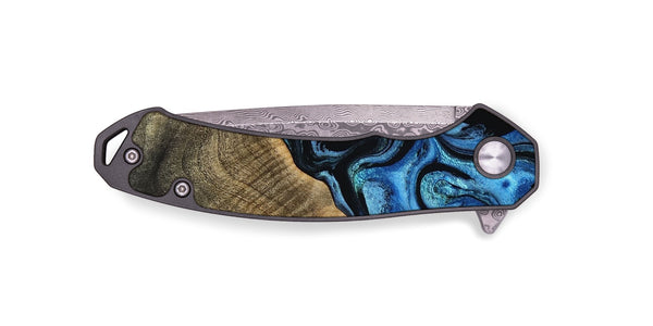 EDC Wood Pocket Knife - Aurora (Blue, 801074)
