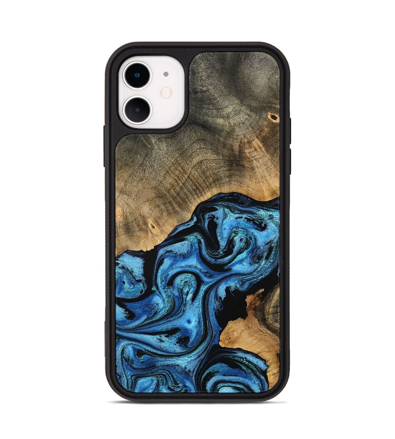 iPhone 11 Wood Phone Case - Aurora (Blue, 801074)
