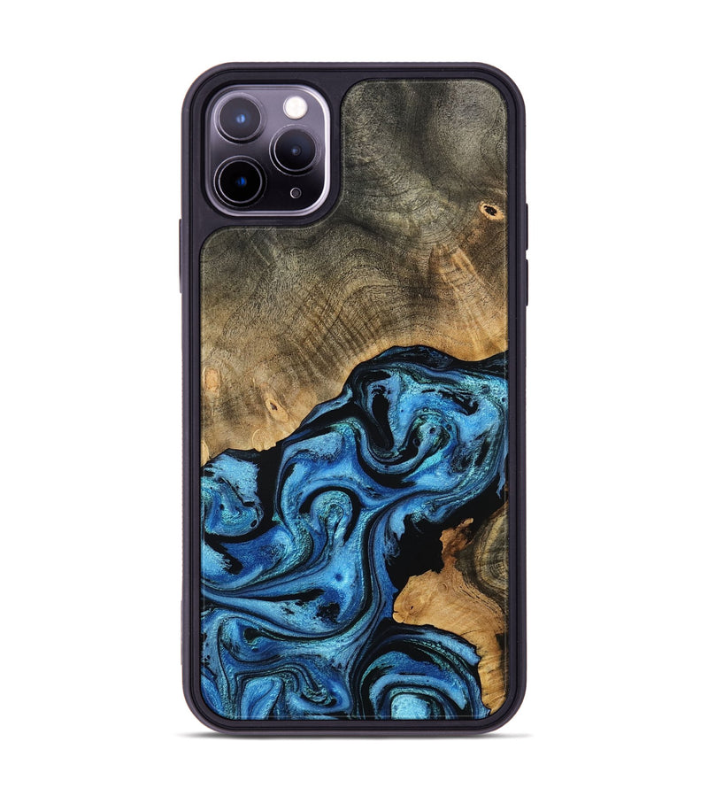 iPhone 11 Pro Max Wood Phone Case - Aurora (Blue, 801074)