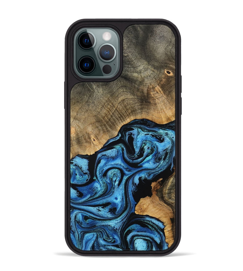 iPhone 12 Pro Max Wood Phone Case - Aurora (Blue, 801074)