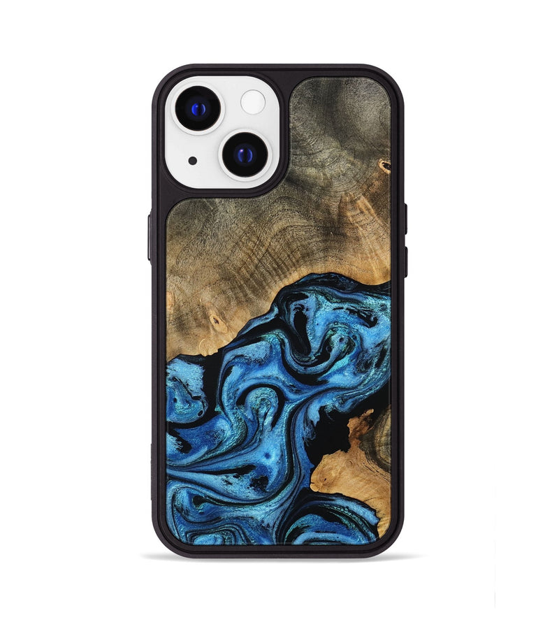 iPhone 13 Wood Phone Case - Aurora (Blue, 801074)