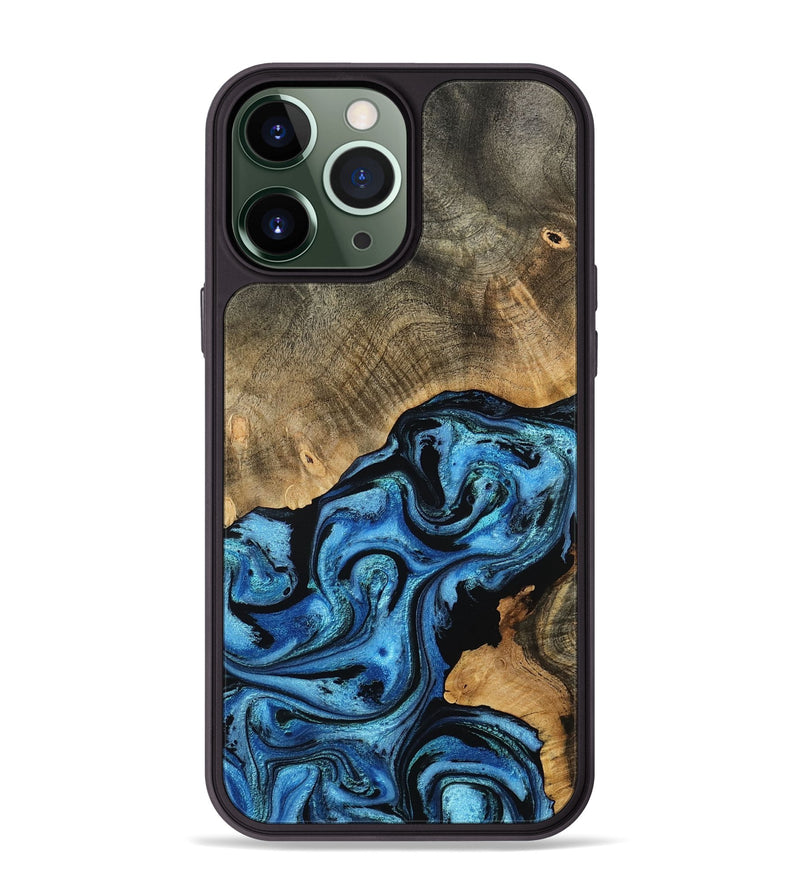 iPhone 13 Pro Max Wood Phone Case - Aurora (Blue, 801074)