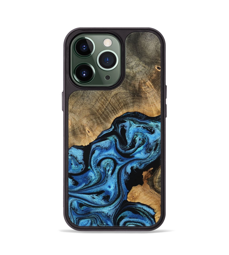 iPhone 13 Pro Wood Phone Case - Aurora (Blue, 801074)