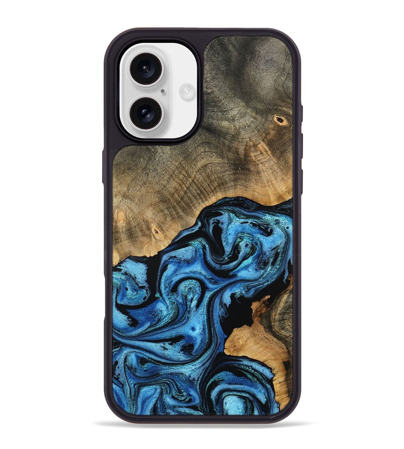iPhone 16 Plus Wood Phone Case - Aurora (Blue, 801074)