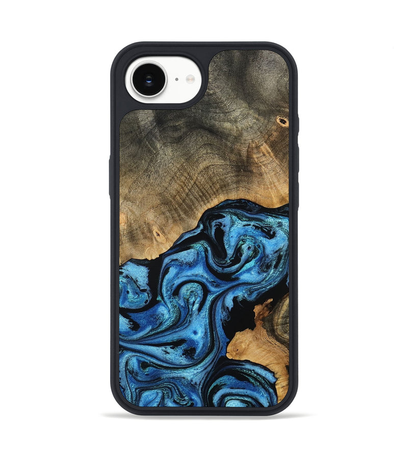 iPhone 16e Wood Phone Case - Aurora (Blue, 801074)