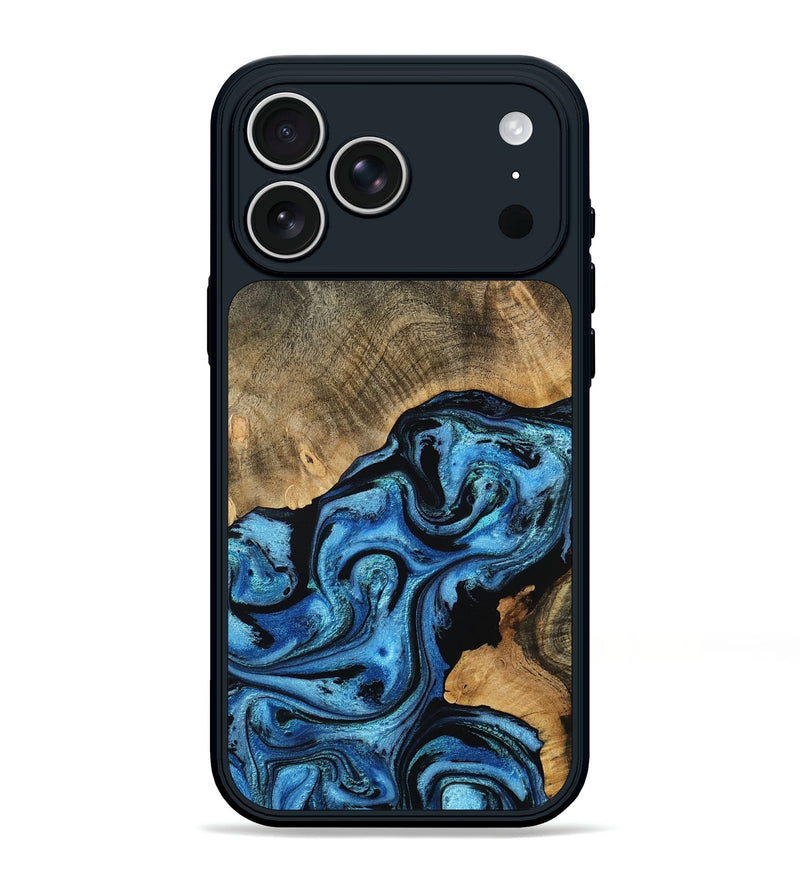 iPhone 17 Pro Max Wood Phone Case - Aurora (Blue, 801074)