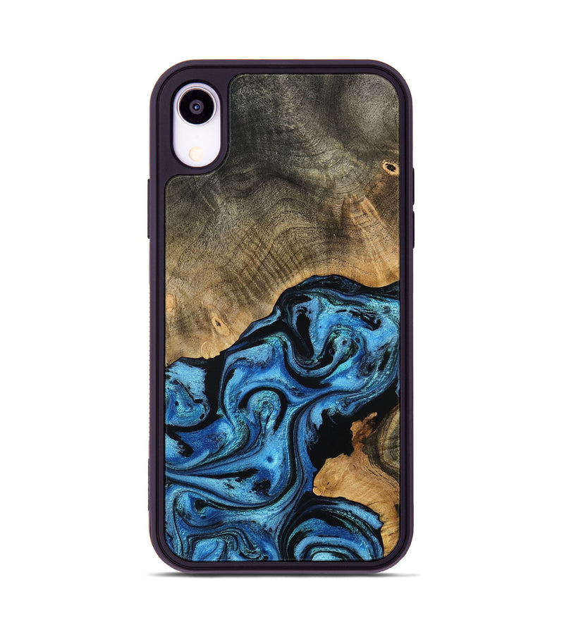 iPhone Xr Wood Phone Case - Aurora (Blue, 801074)