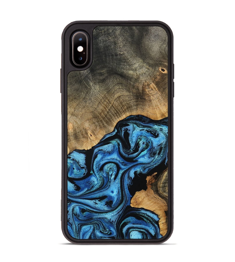 iPhone Xs Max Wood Phone Case - Aurora (Blue, 801074)
