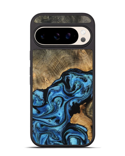Pixel 10 Wood Phone Case - Aurora (Blue, 801074)