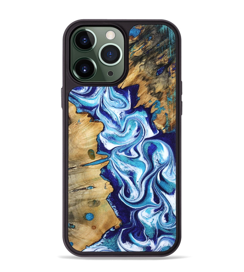iPhone 13 Pro Max Wood Phone Case - Gemma (Blue, 801075)