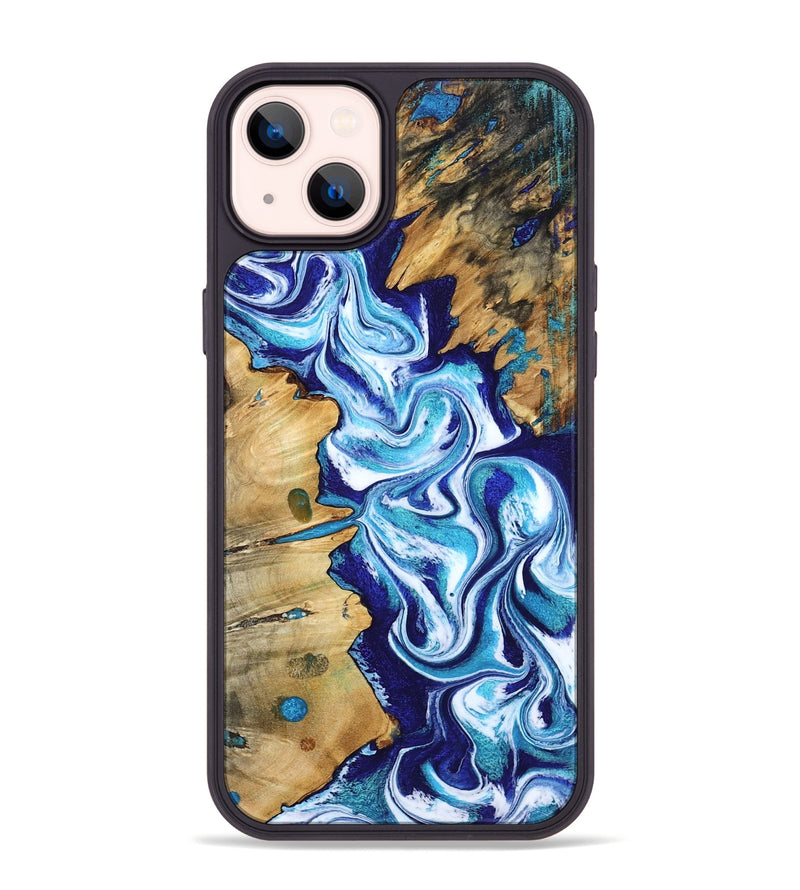 iPhone 14 Plus Wood Phone Case - Gemma (Blue, 801075)