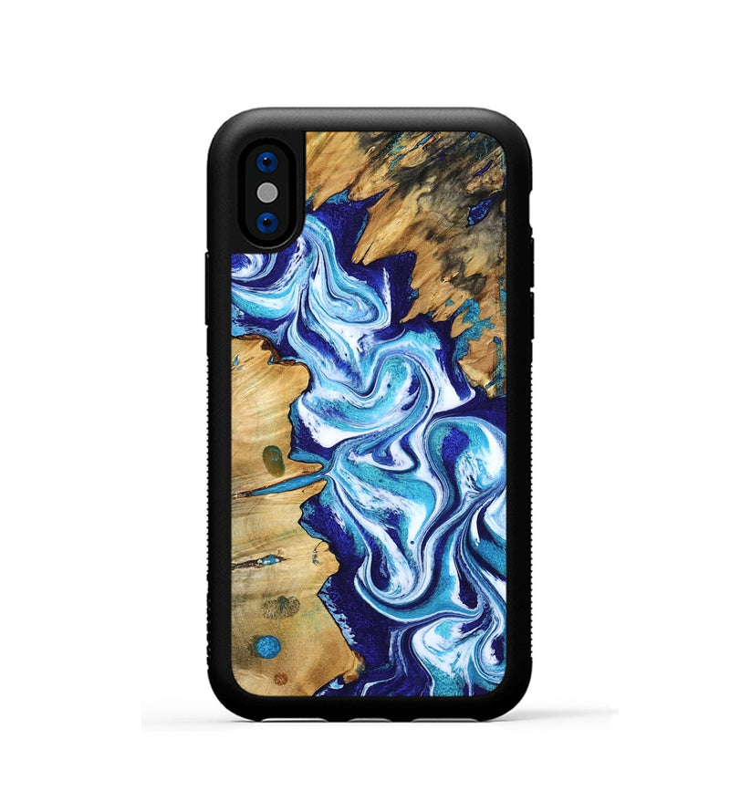iPhone Xs Wood Phone Case - Gemma (Blue, 801075)