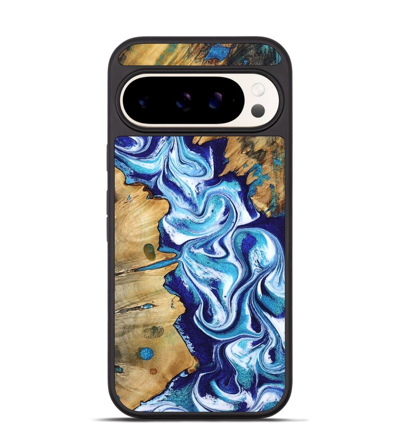 Pixel 9 Wood Phone Case - Gemma (Blue, 801075)