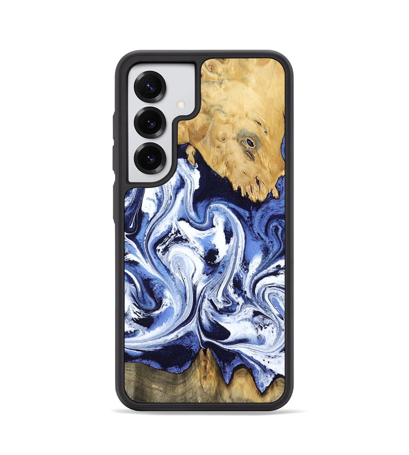 Galaxy S25 Wood Phone Case - Elwin (Blue, 801077)