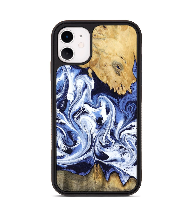 iPhone 11 Wood Phone Case - Elwin (Blue, 801077)