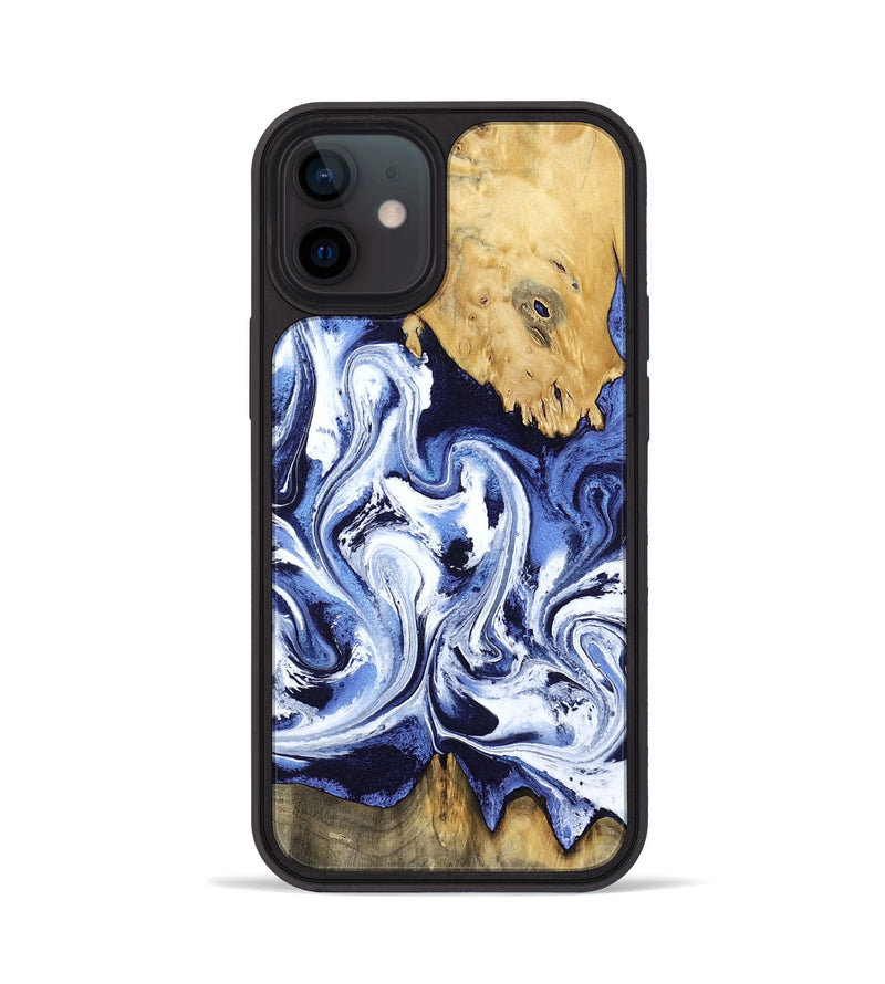 iPhone 12 Wood Phone Case - Elwin (Blue, 801077)