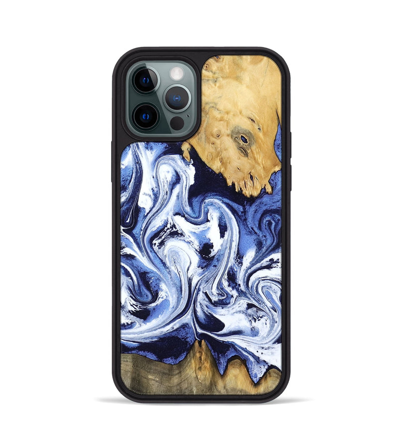 iPhone 12 Pro Wood Phone Case - Elwin (Blue, 801077)