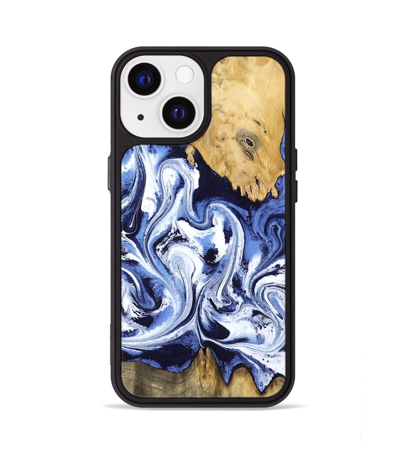 iPhone 13 Wood Phone Case - Elwin (Blue, 801077)
