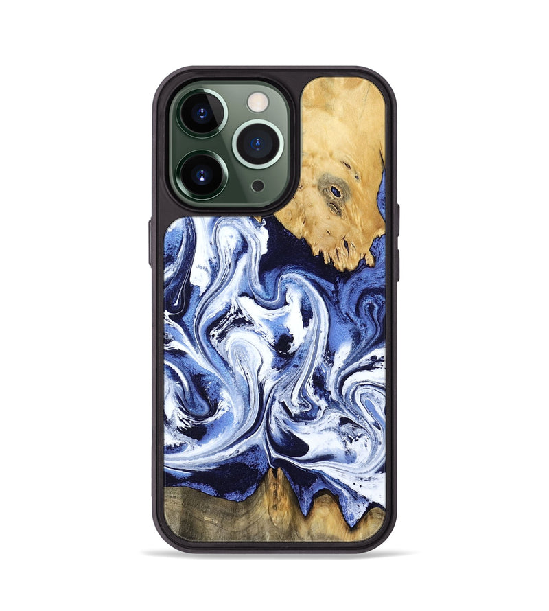 iPhone 13 Pro Wood Phone Case - Elwin (Blue, 801077)