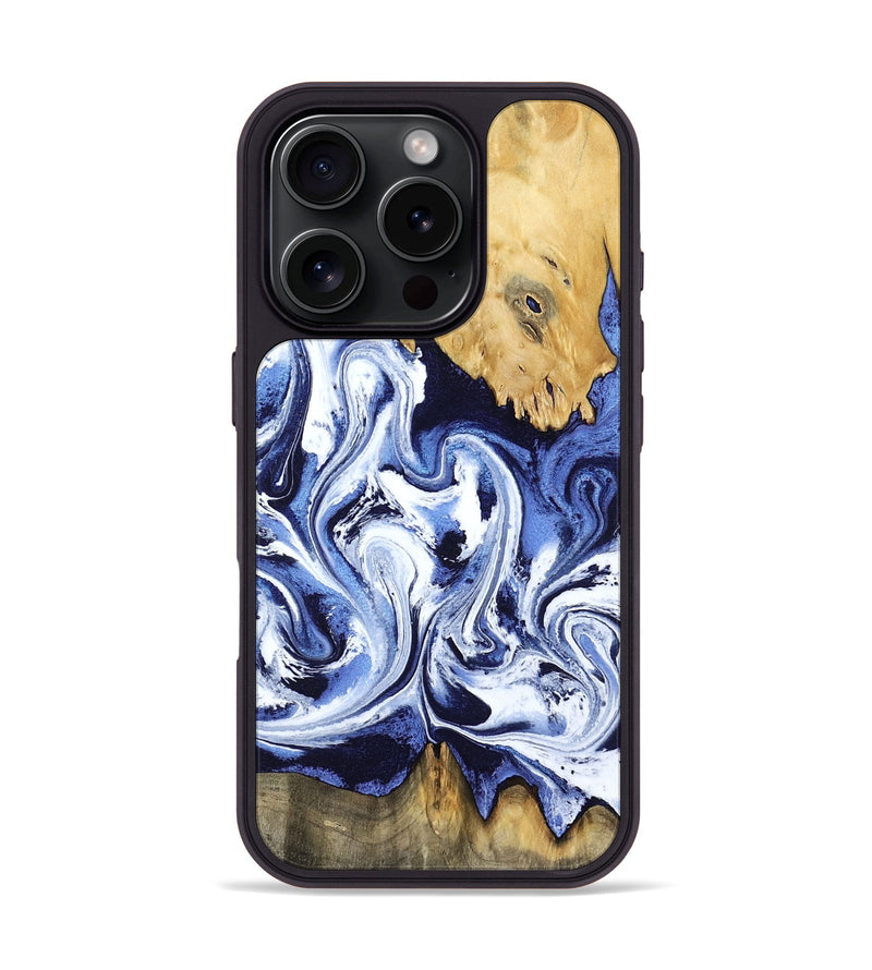 iPhone 16 Pro Wood Phone Case - Elwin (Blue, 801077)