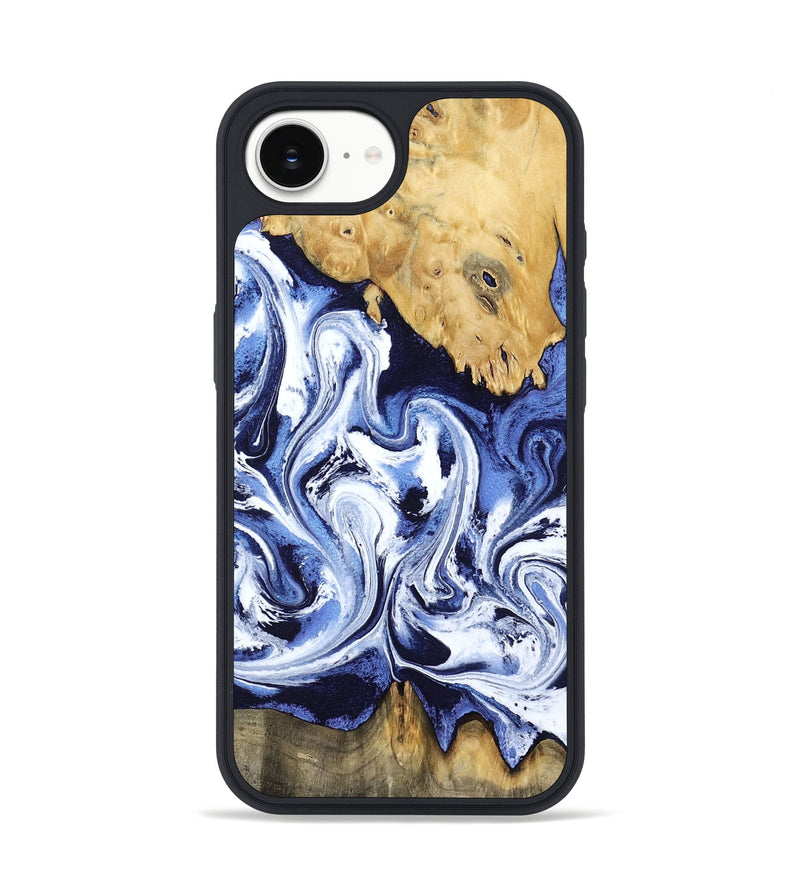 iPhone 16e Wood Phone Case - Elwin (Blue, 801077)