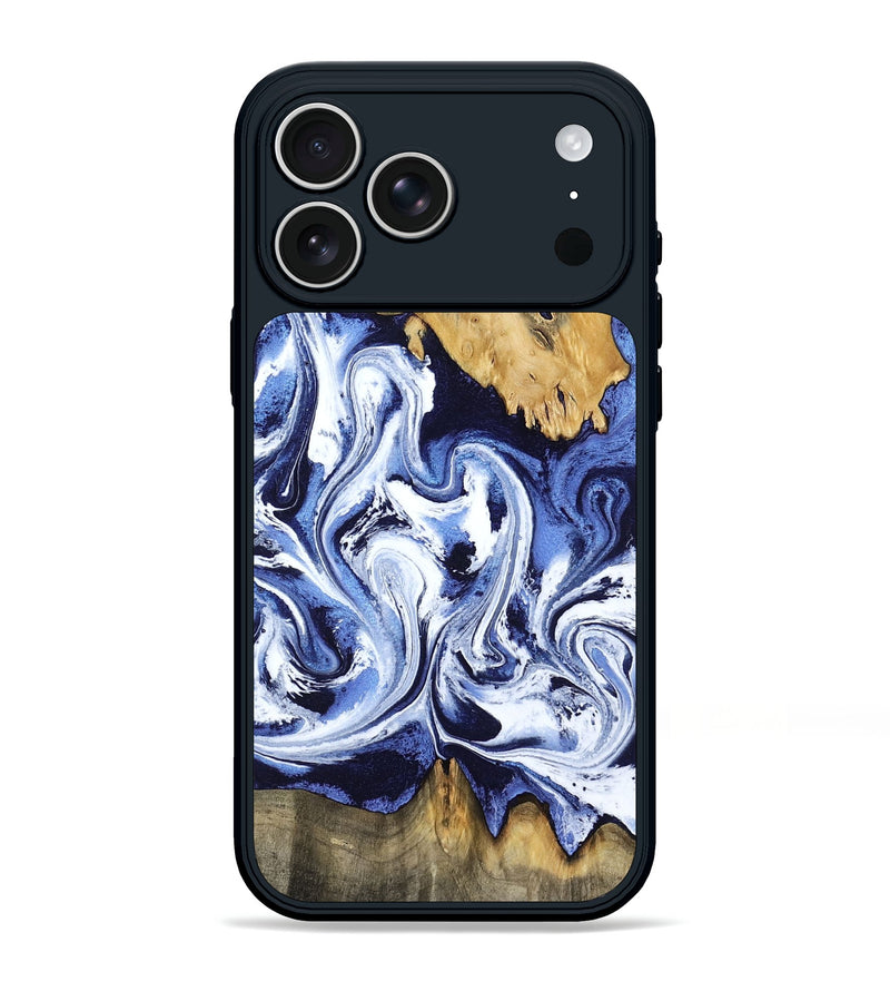iPhone 17 Pro Max Wood Phone Case - Elwin (Blue, 801077)