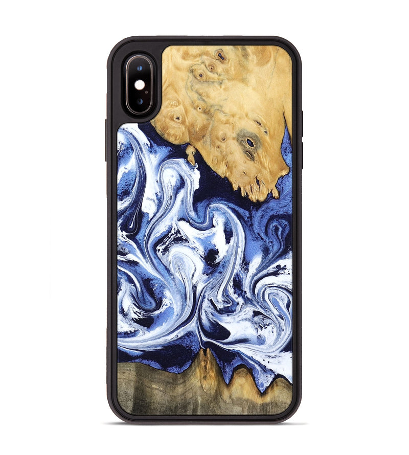 iPhone Xs Max Wood Phone Case - Elwin (Blue, 801077)