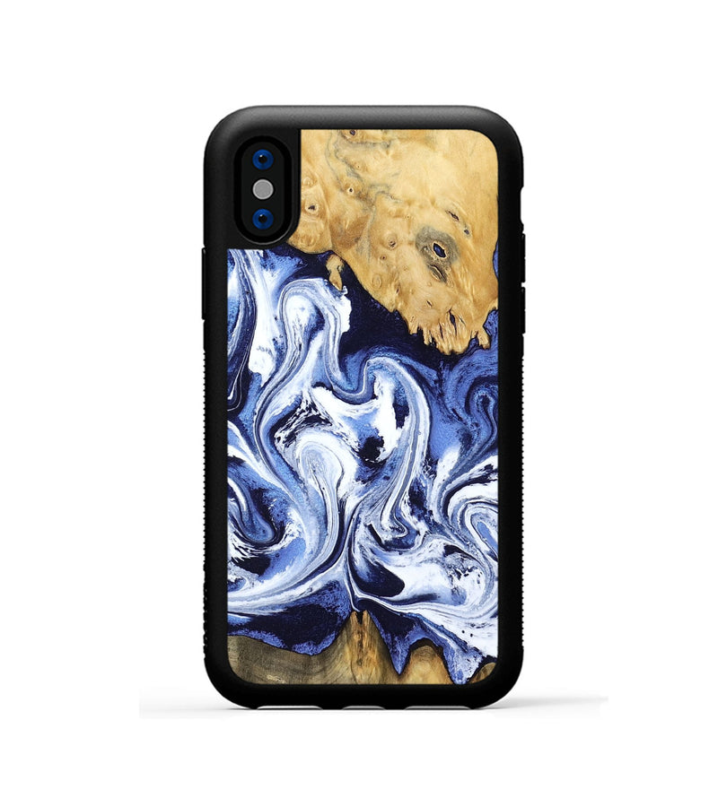 iPhone Xs Wood Phone Case - Elwin (Blue, 801077)