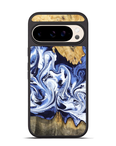 Pixel 10 Wood Phone Case - Elwin (Blue, 801077)