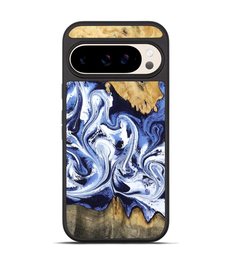 Pixel 10 Wood Phone Case - Elwin (Blue, 801077)