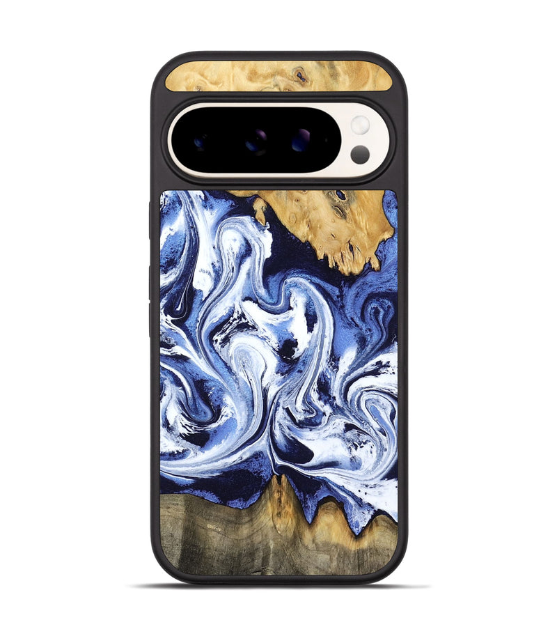 Pixel 9 Wood Phone Case - Elwin (Blue, 801077)