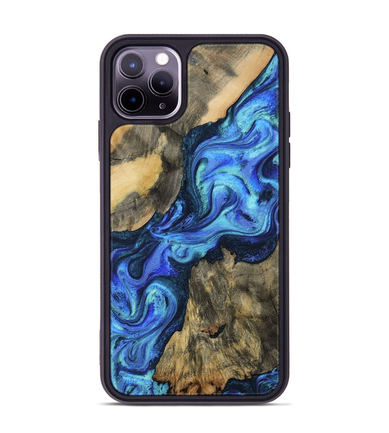iPhone 11 Pro Max Wood Phone Case - Dax (Blue, 801078)