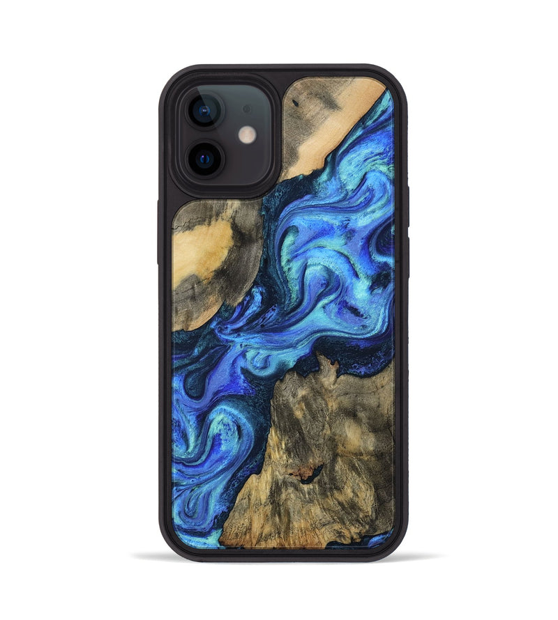 iPhone 12 Wood Phone Case - Dax (Blue, 801078)