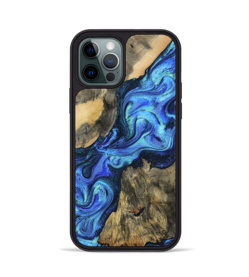 iPhone 12 Pro Wood Phone Case - Dax (Blue, 801078)