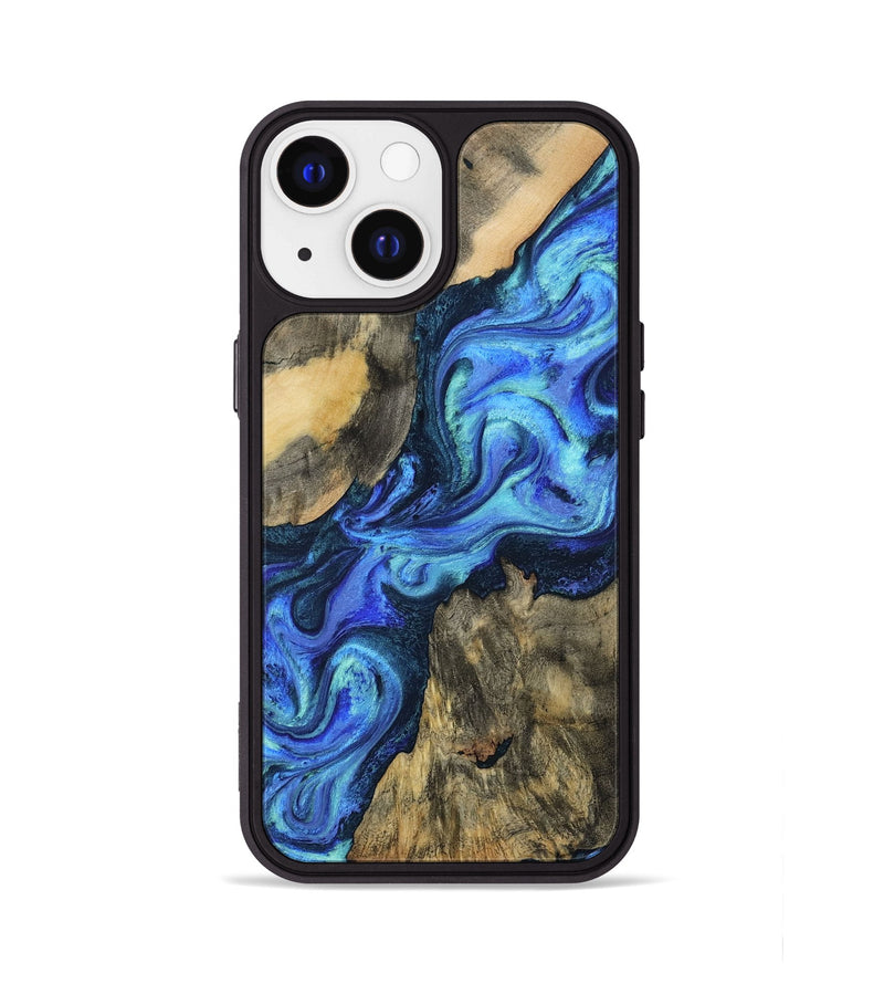 iPhone 13 Wood Phone Case - Dax (Blue, 801078)