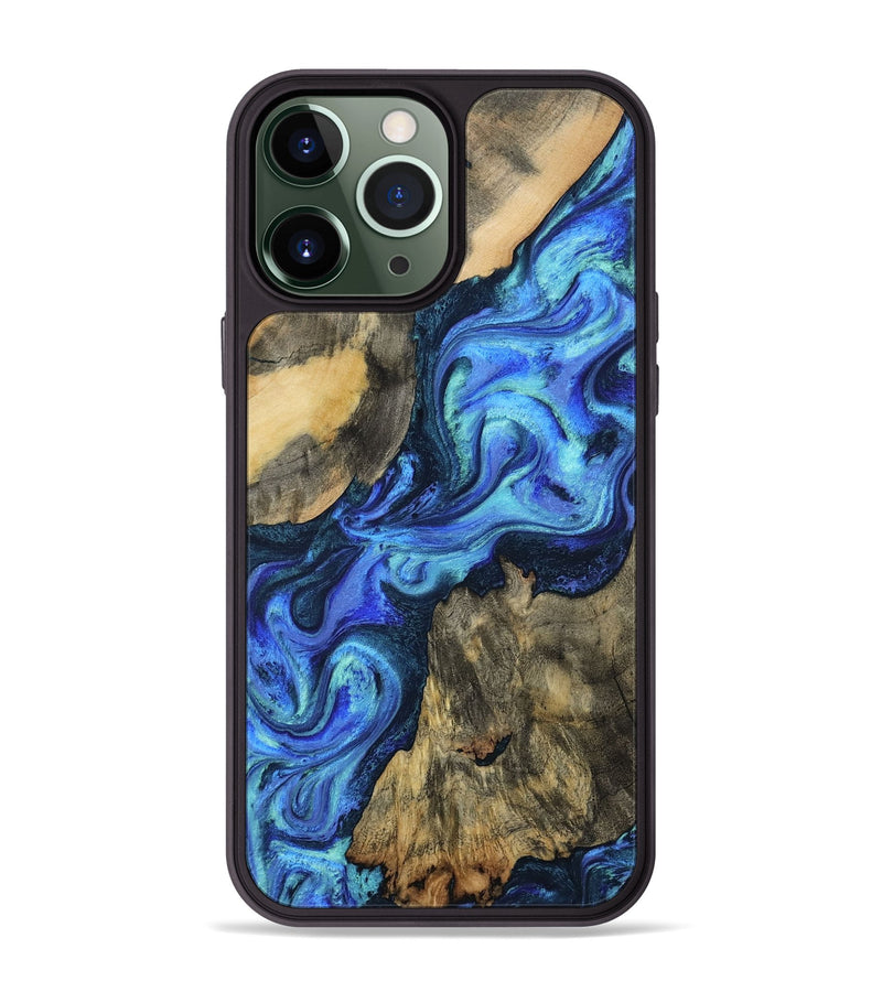 iPhone 13 Pro Max Wood Phone Case - Dax (Blue, 801078)