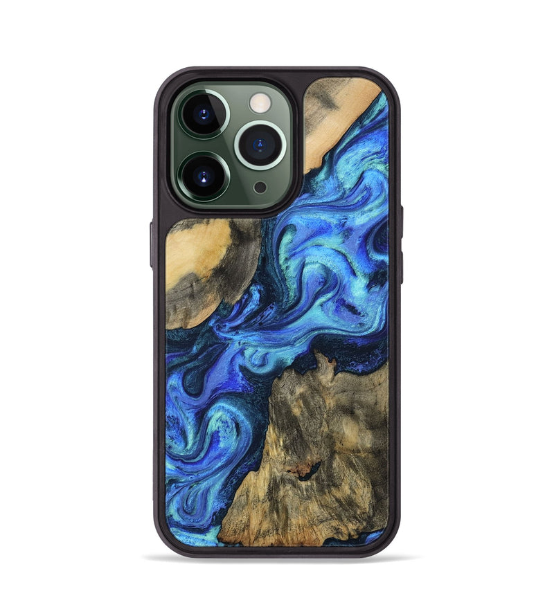 iPhone 13 Pro Wood Phone Case - Dax (Blue, 801078)