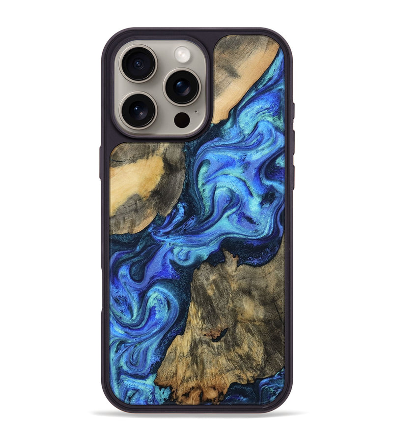 iPhone 16 Pro Max Wood Phone Case - Dax (Blue, 801078)