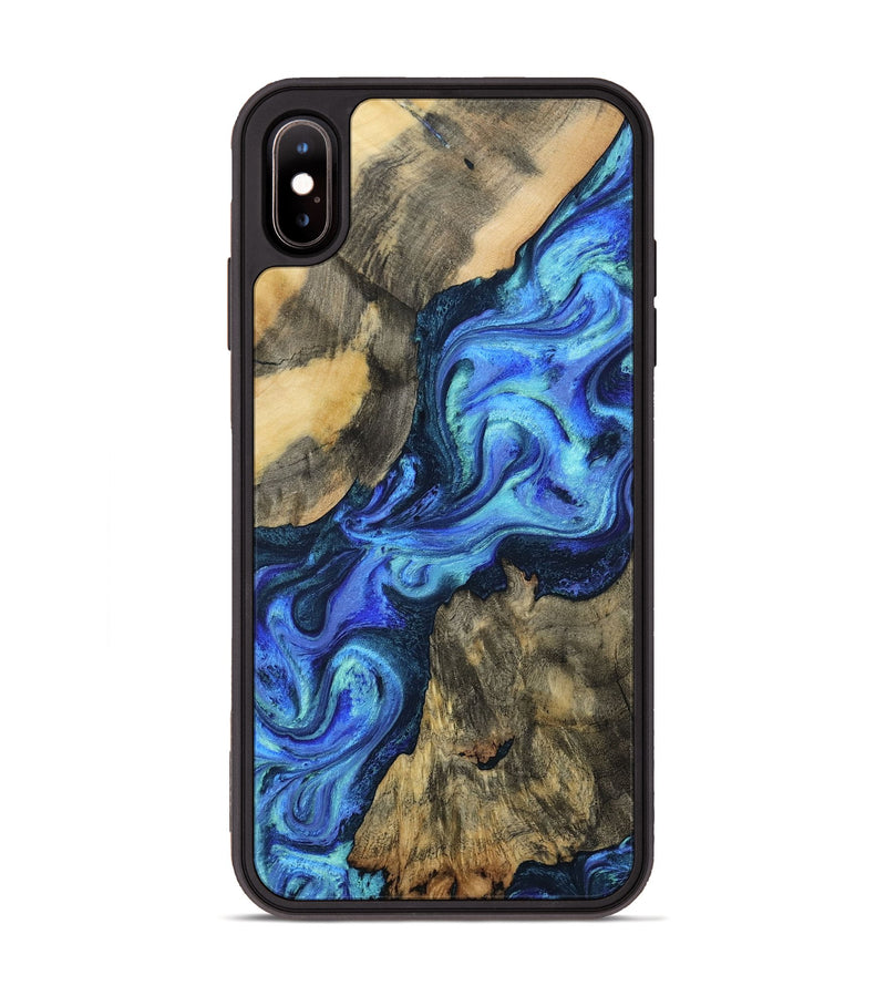 iPhone Xs Max Wood Phone Case - Dax (Blue, 801078)