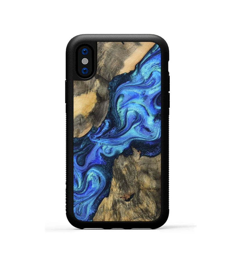 iPhone Xs Wood Phone Case - Dax (Blue, 801078)