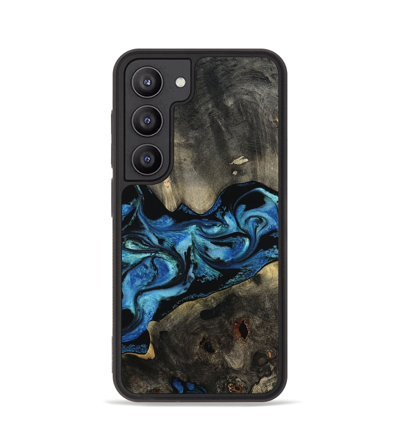 Galaxy S23 Wood Phone Case - Kittie (Blue, 801079)
